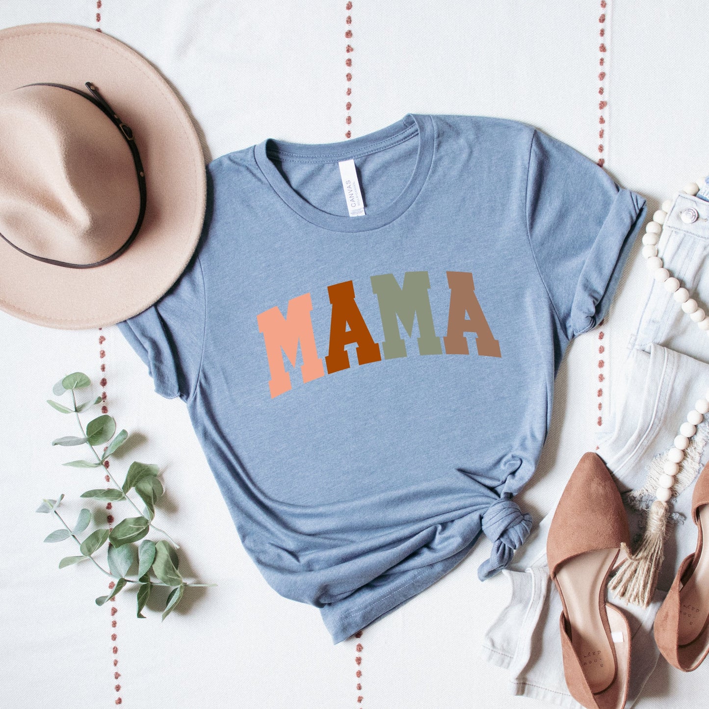 Mama Block Colorful | Short Sleeve Crew Neck