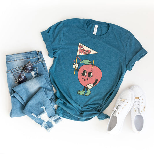 Retro Be Nice Apple | Short Sleeve Graphic Tee