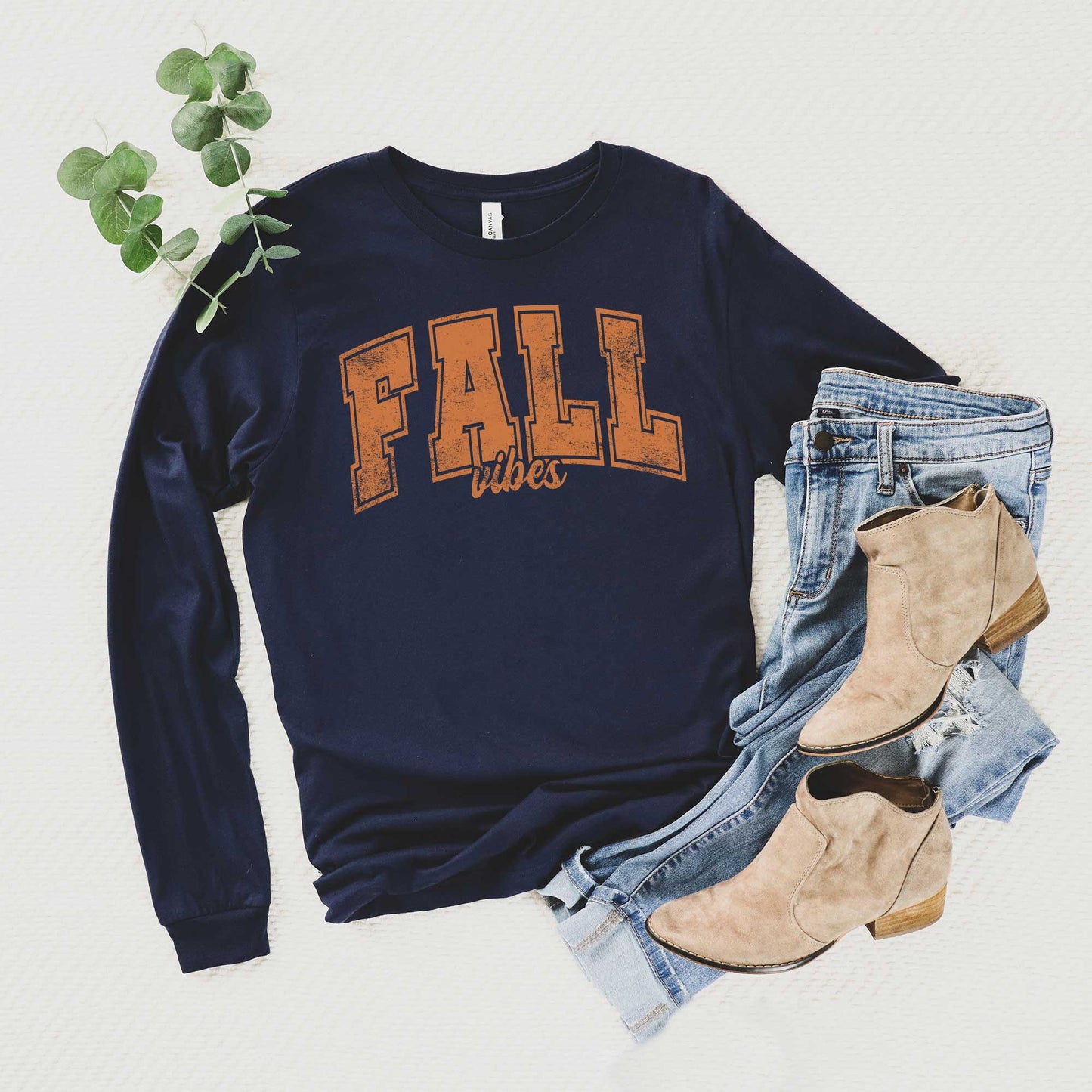 Fall Vibes Varsity | Long Sleeve Crew Neck