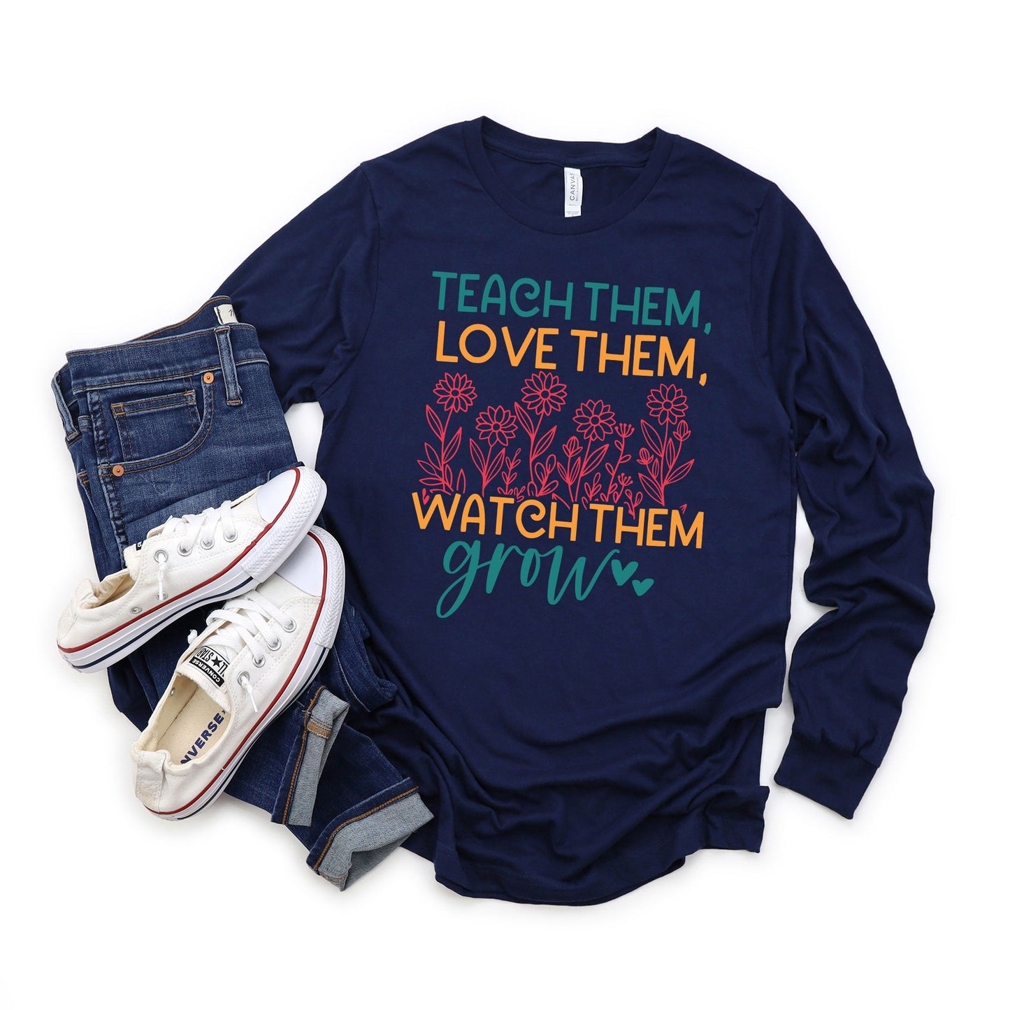 Watch Them Grow Flower Garden | Long Sleeve Crew Neck