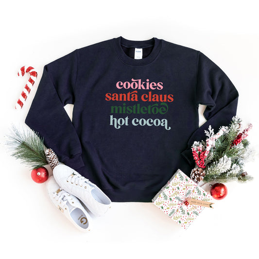 Cookies Santa Claus Mistletoe Colorful | Sweatshirt