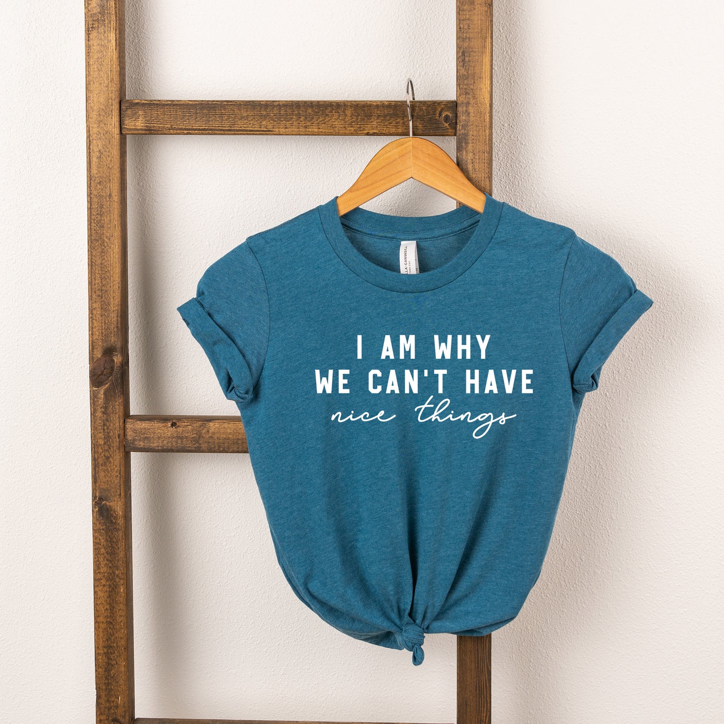 Can't Have Nice Things Cursive | Youth Short Sleeve Crew Neck