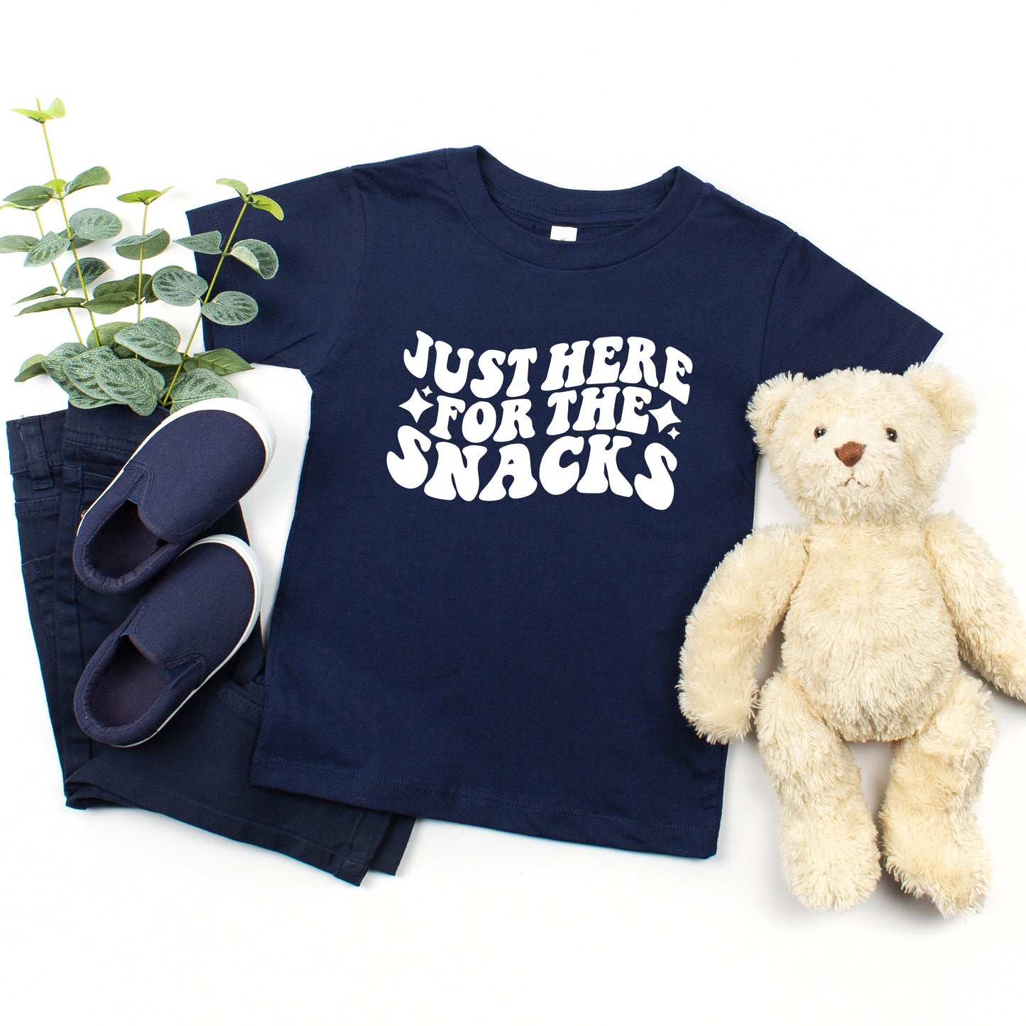 Here For The Snacks Stars | Toddler Short Sleeve Crew Neck