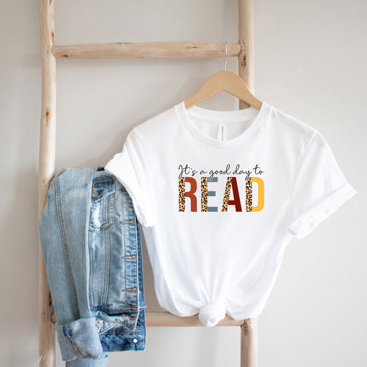 It's A Good Day to Read Leopard | Short Sleeve Graphic Tee
