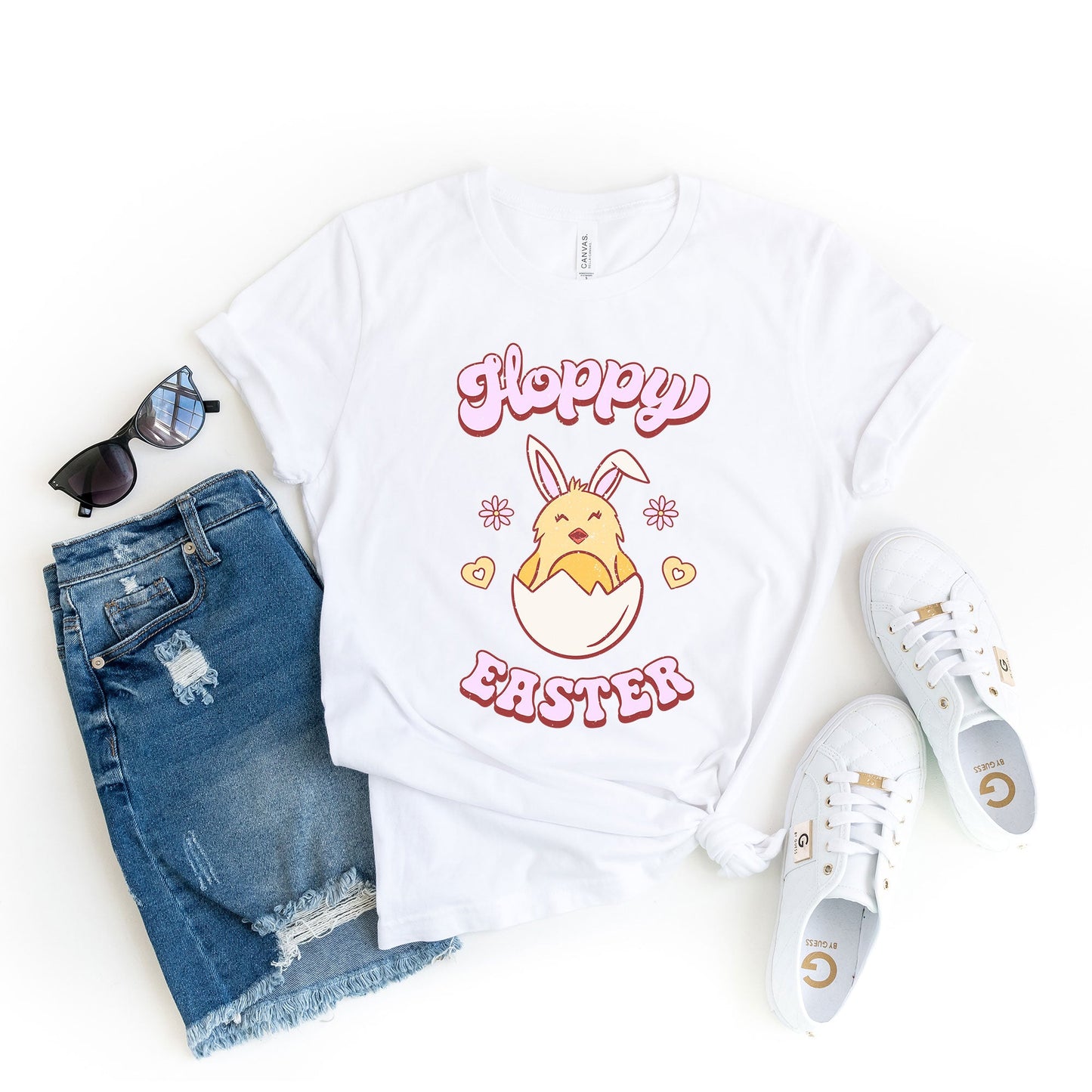 Hoppy Easter Chick Colorful | Short Sleeve Graphic Tee