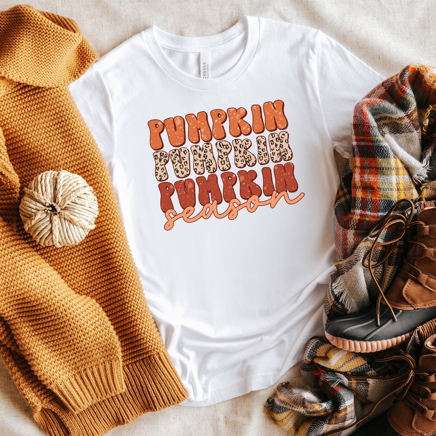 Pumpkin Season Leopard | Short Sleeve Crew Neck