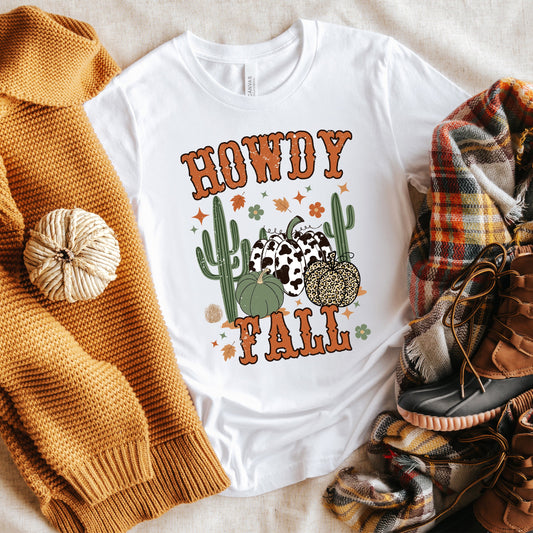 Howdy Fall Cactus | Short Sleeve Crew Neck