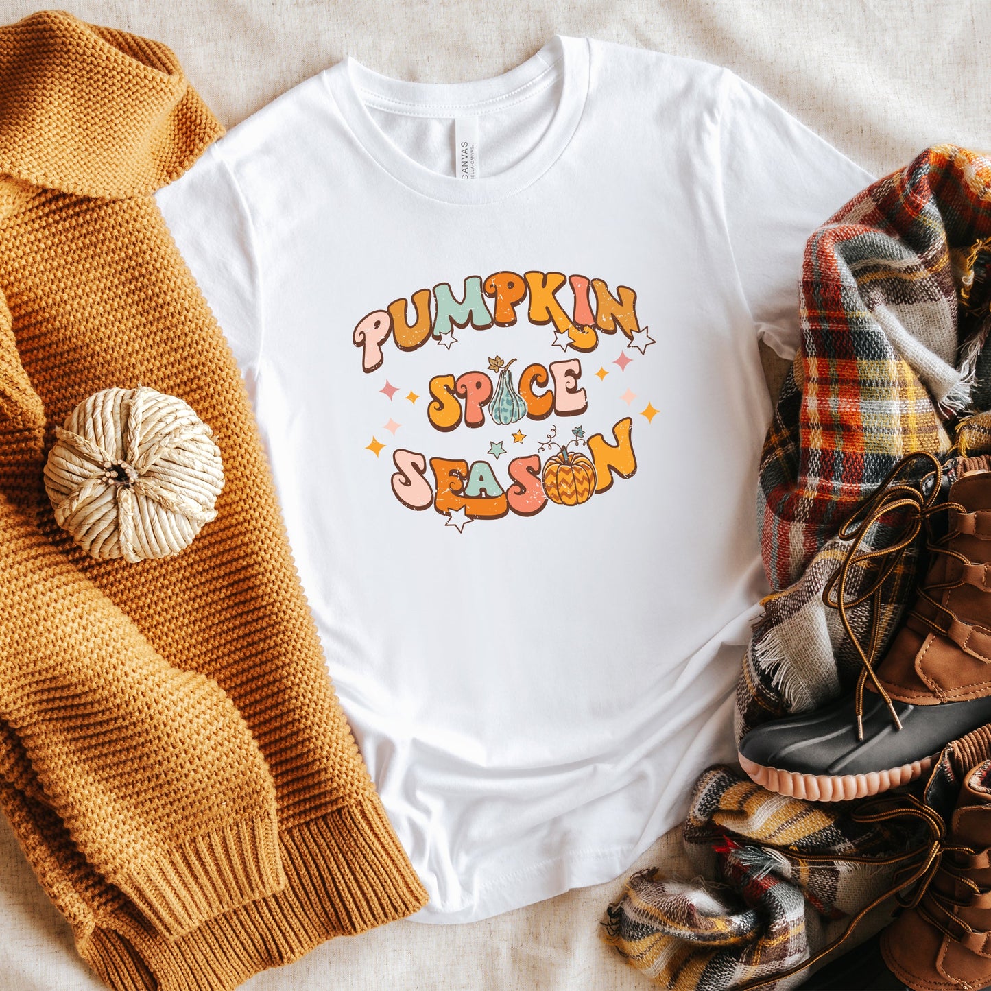 Pumpkin Spice Season Colorful | Short Sleeve Graphic Tee