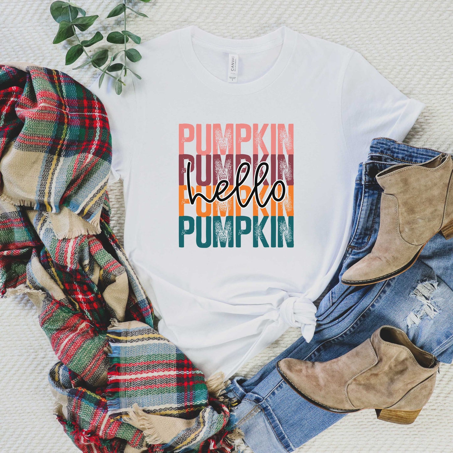 Hello Pumpkin Stacked | Short Sleeve Graphic Tee