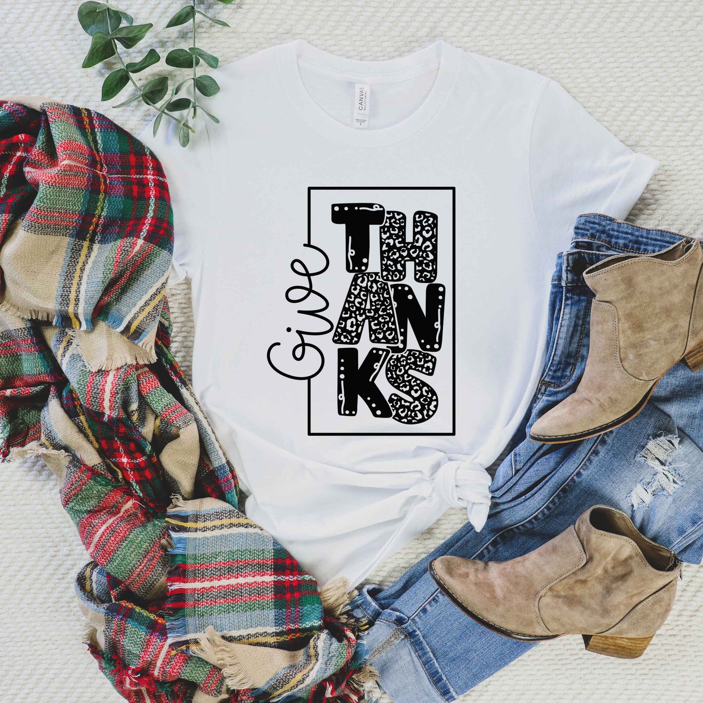 Give Thanks Square | Short Sleeve Crew Neck