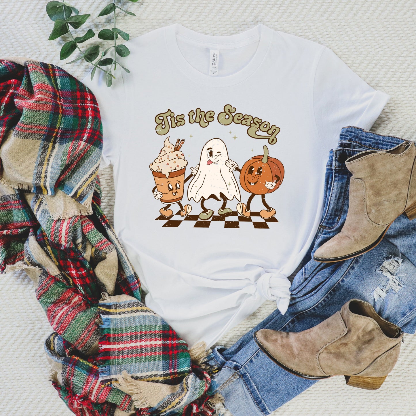 Checkered Fall Tis The Season | Short Sleeve Graphic Tee