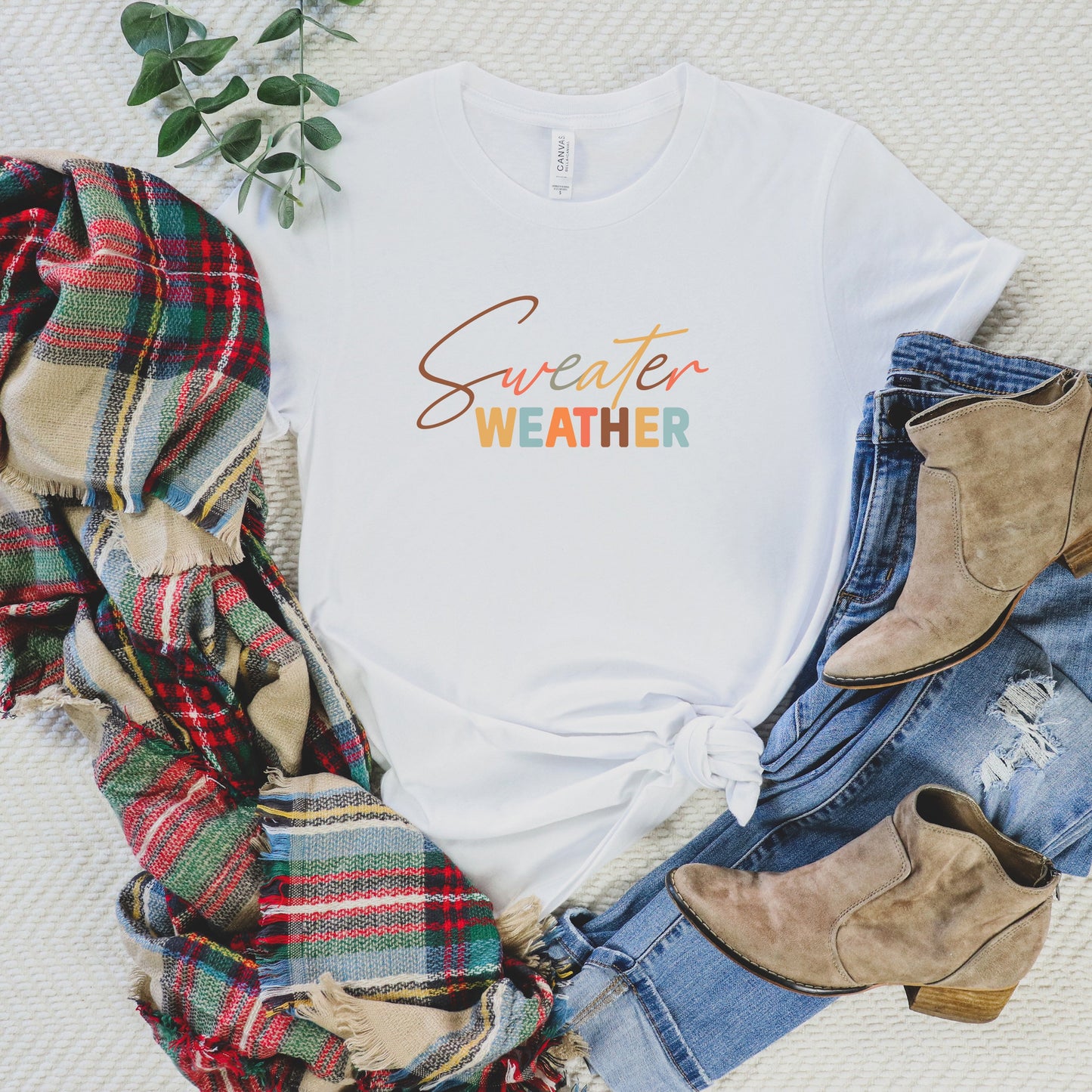 Sweater Weather Colorful | Short Sleeve Crew Neck