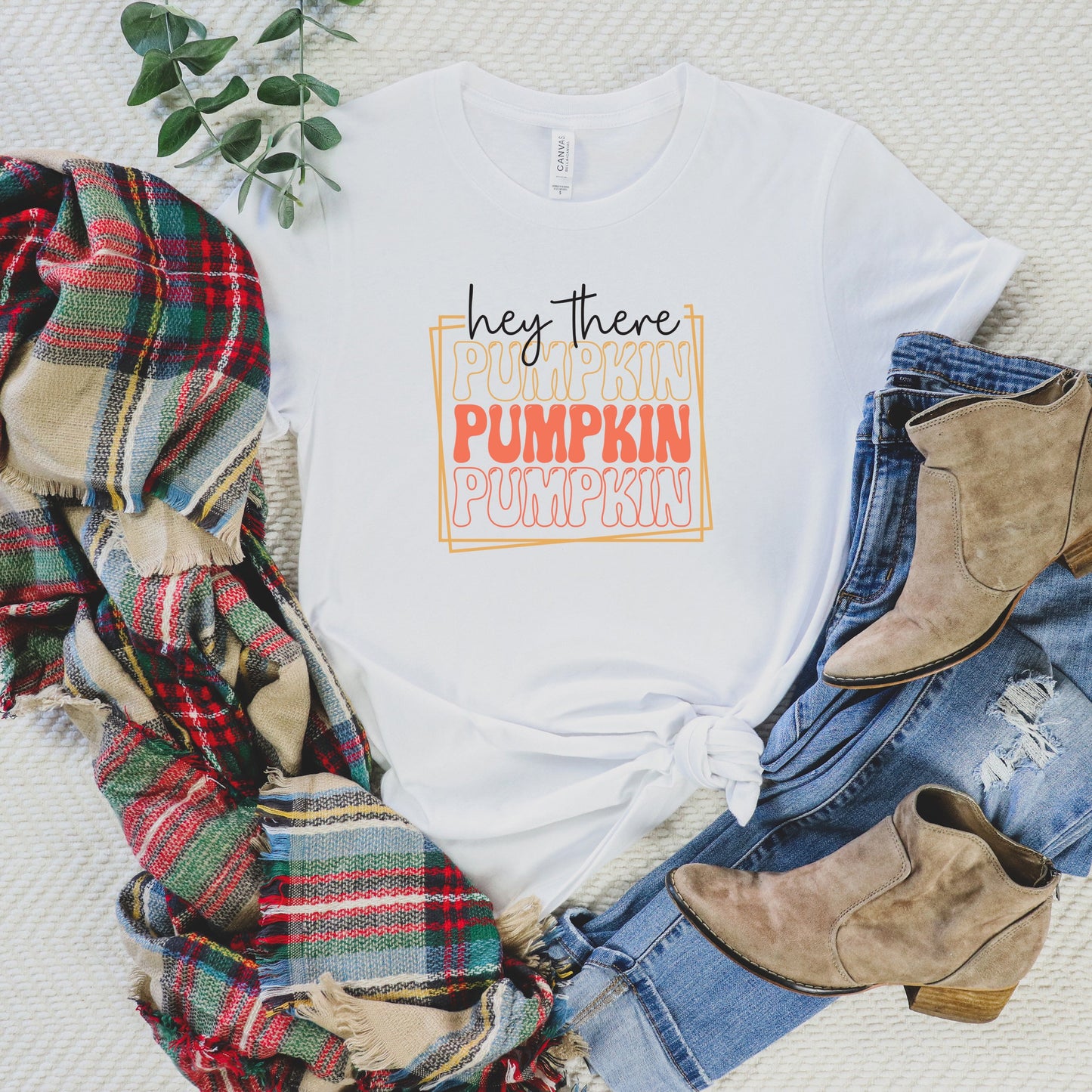 Hey There Pumpkin Stacked | Short Sleeve Crew Neck