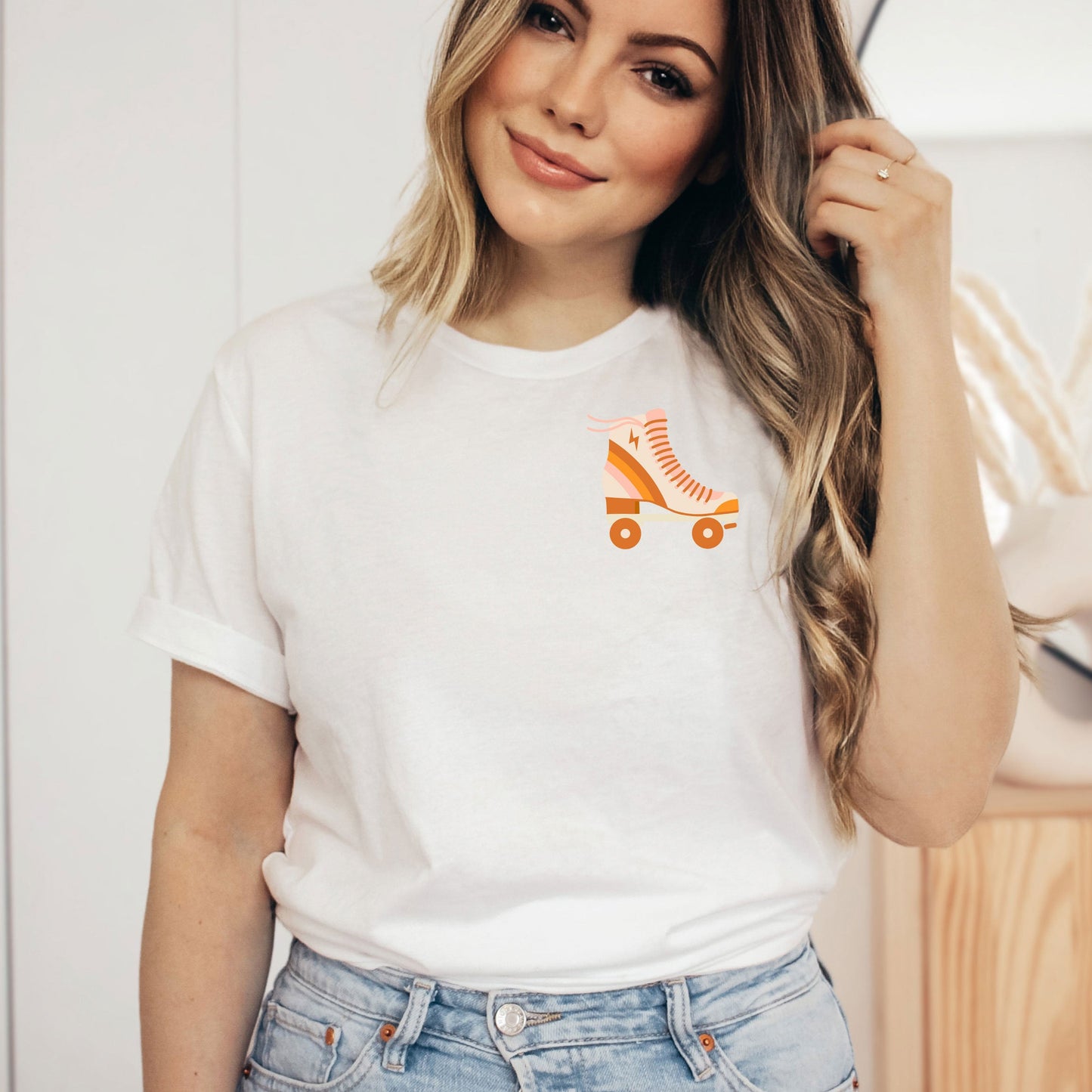 Just Roll With It Rollerskate | Front & Back Short Sleeve Graphic Tee