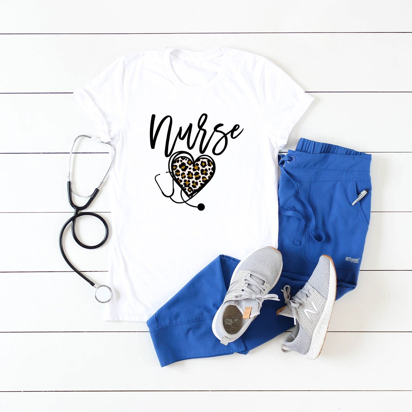 Leopard Nurse Heart | Short Sleeve Graphic Tee