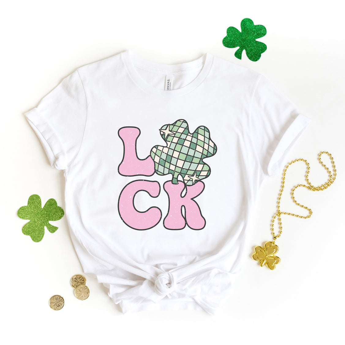 Luck With Shamrock | Short Sleeve Graphic Tee