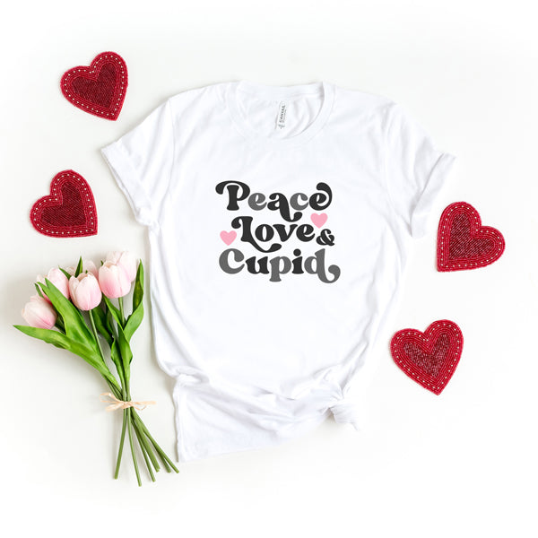 Peace Love And Cupid | Short Sleeve Graphic Tee