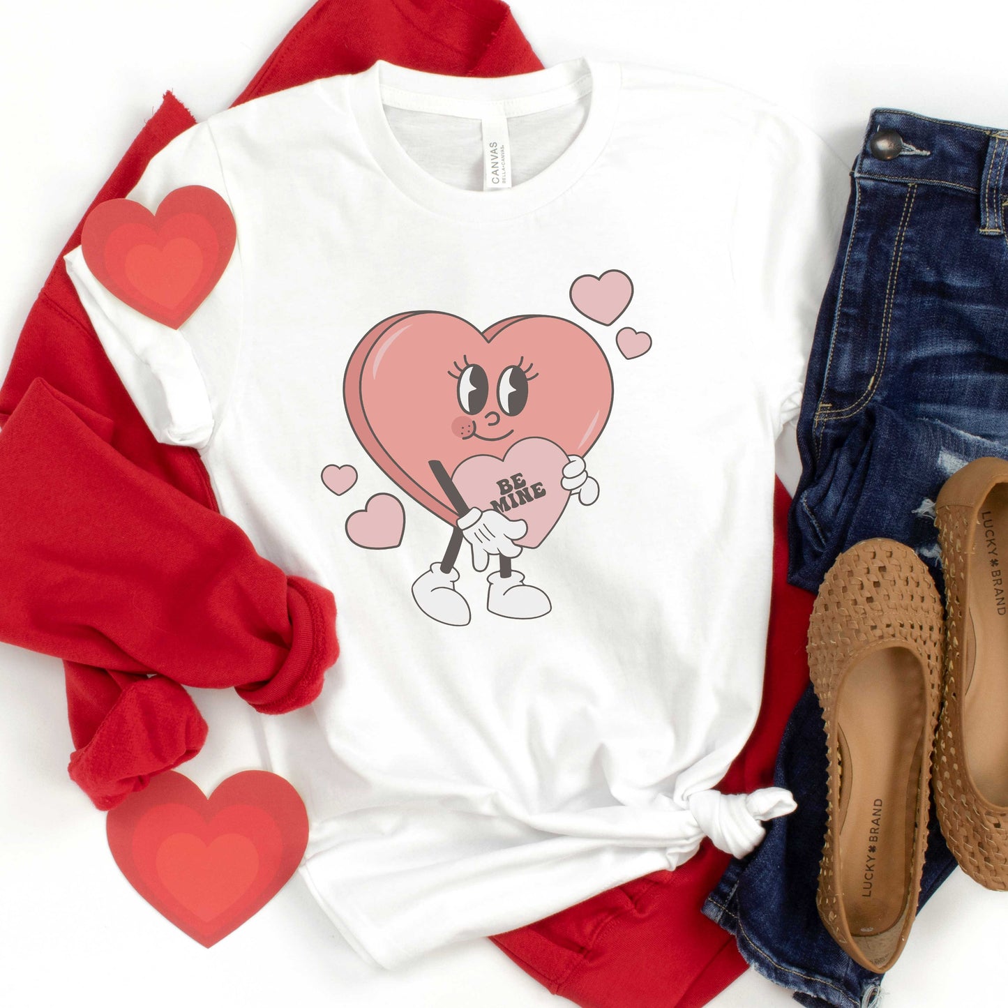 Be Mine Heart Cartoon | Short Sleeve Graphic Tee