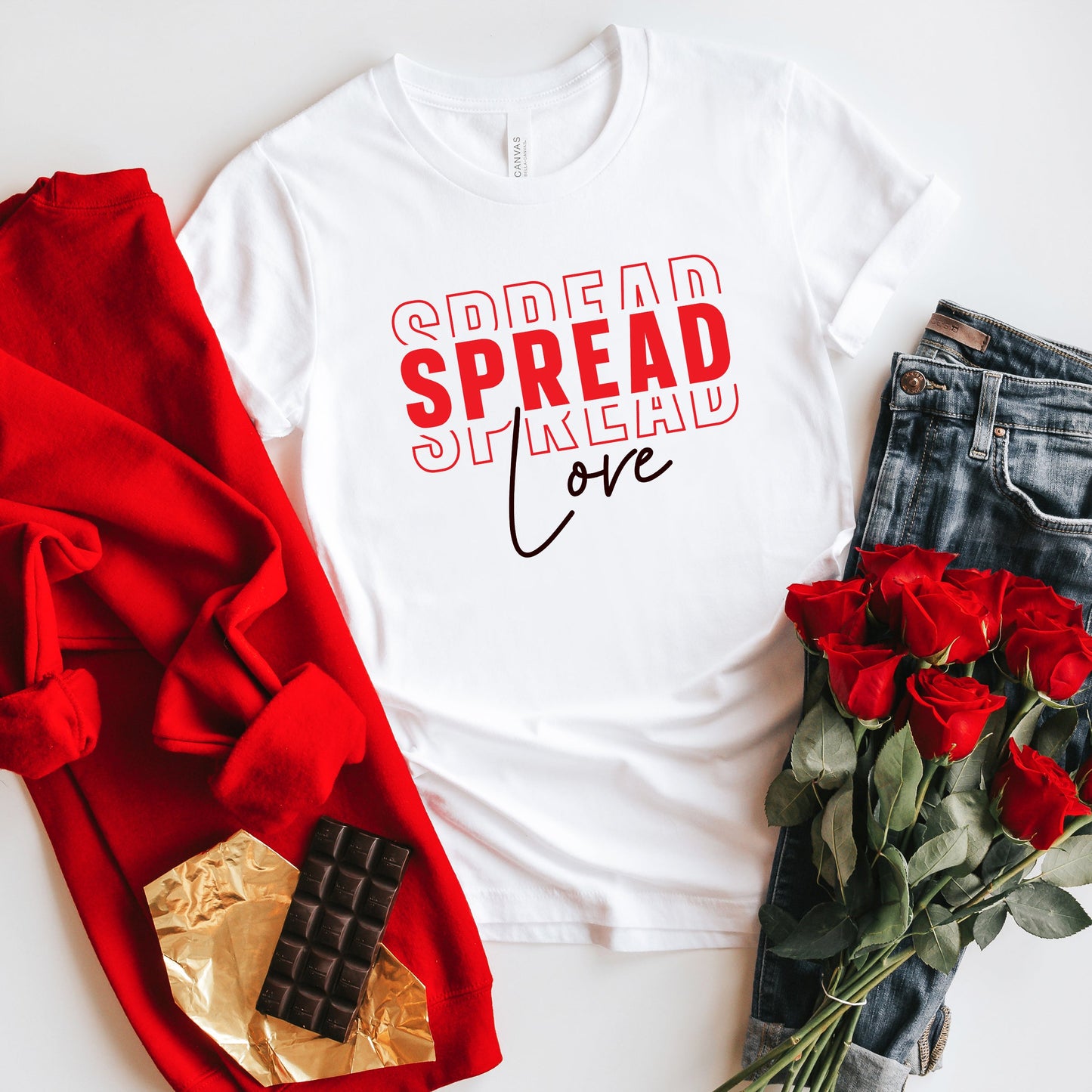 Spread Love Stacked | Short Sleeve Graphic Tee