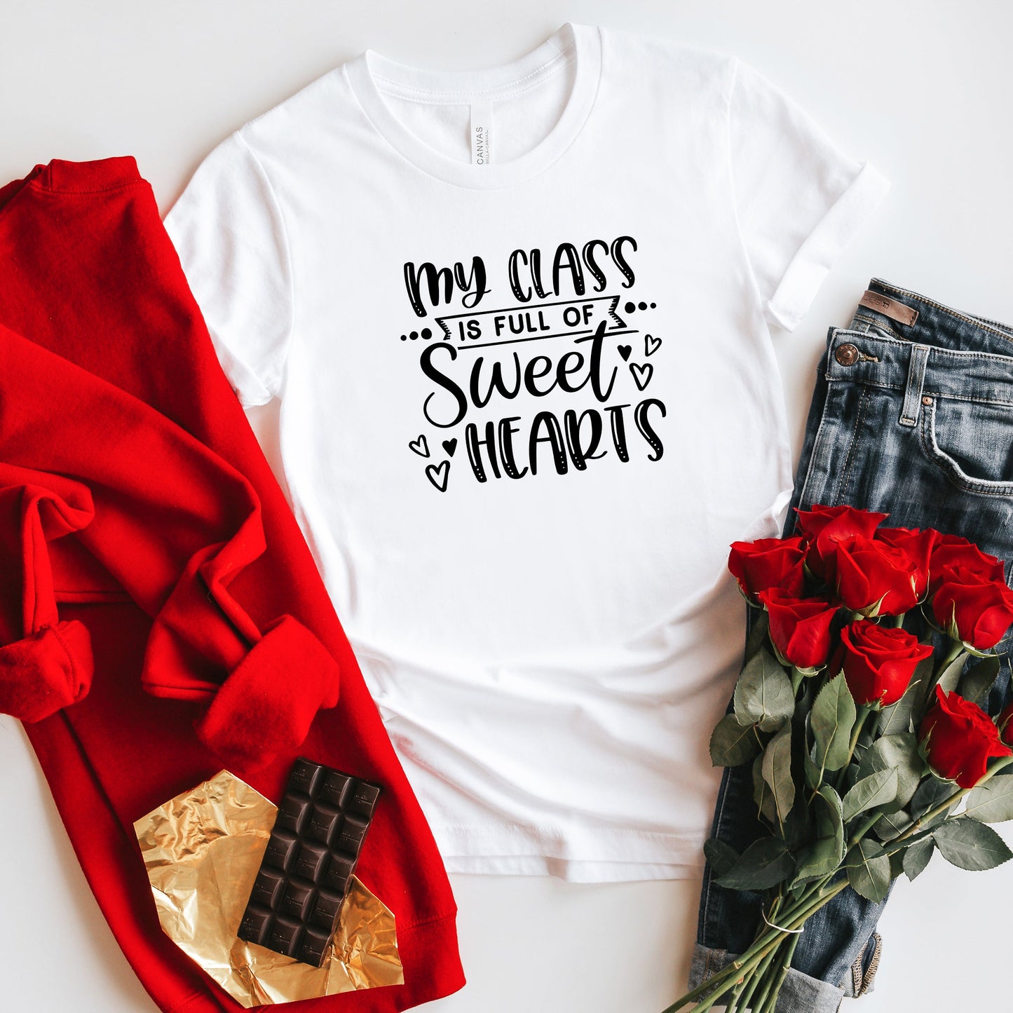 My Class Is Full Of Sweet Hearts  | Short Sleeve Graphic Tee