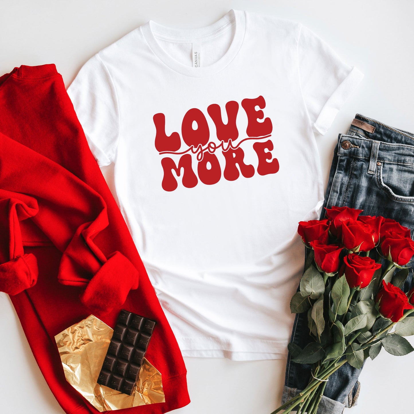 Love You More Cursive | Short Sleeve Graphic Tee