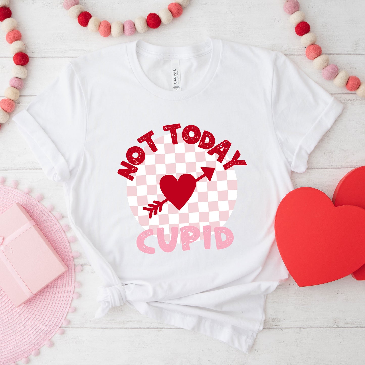 Not Today Cupid Checkered | Short Sleeve Graphic Tee