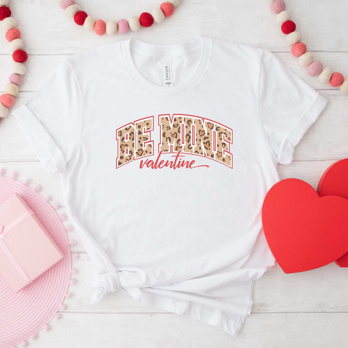Be Mine Valentine Varsity Leopard | Short Sleeve Graphic Tee