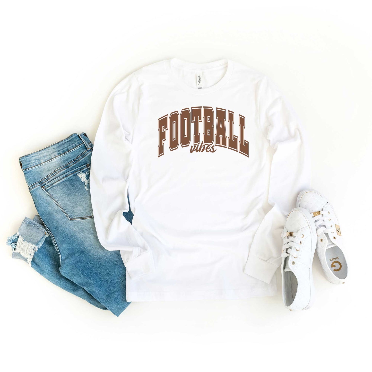 Varsity Football Vibes | Long Sleeve Crew Neck