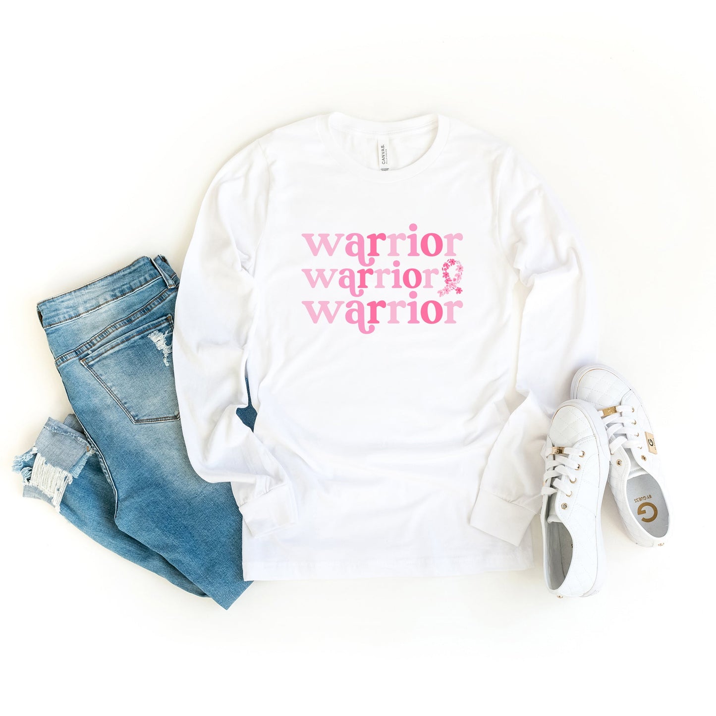 Breast Cancer Warrior | Long Sleeve Crew Neck