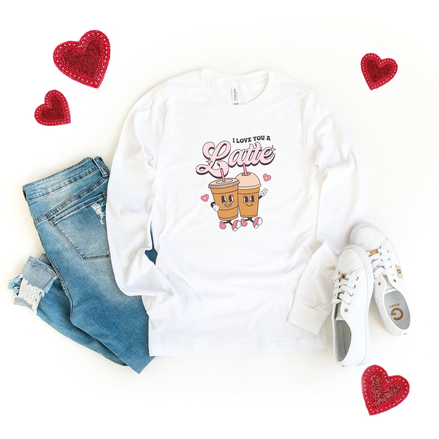 I Love You A Latte Friends | Long Sleeve Crew Neck