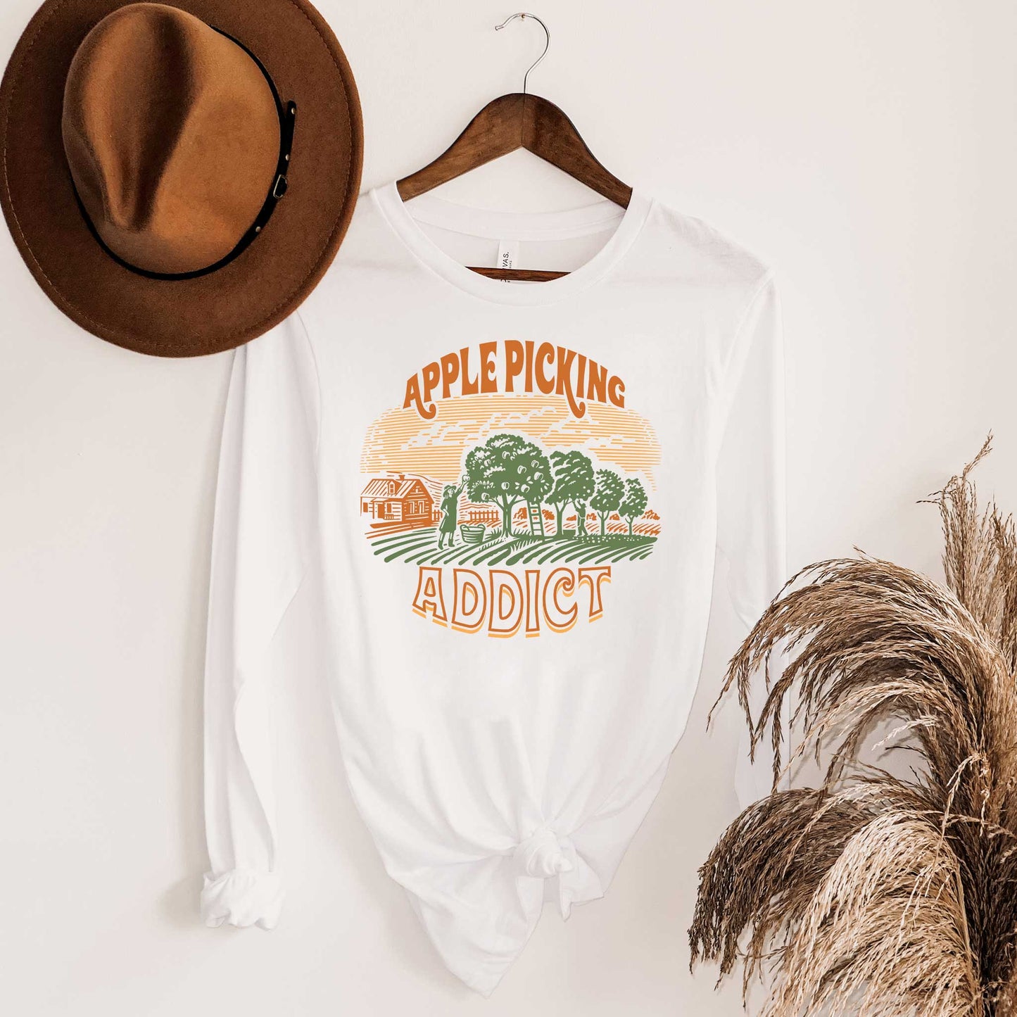 Apple Picking Addict | Long Sleeve Crew Neck