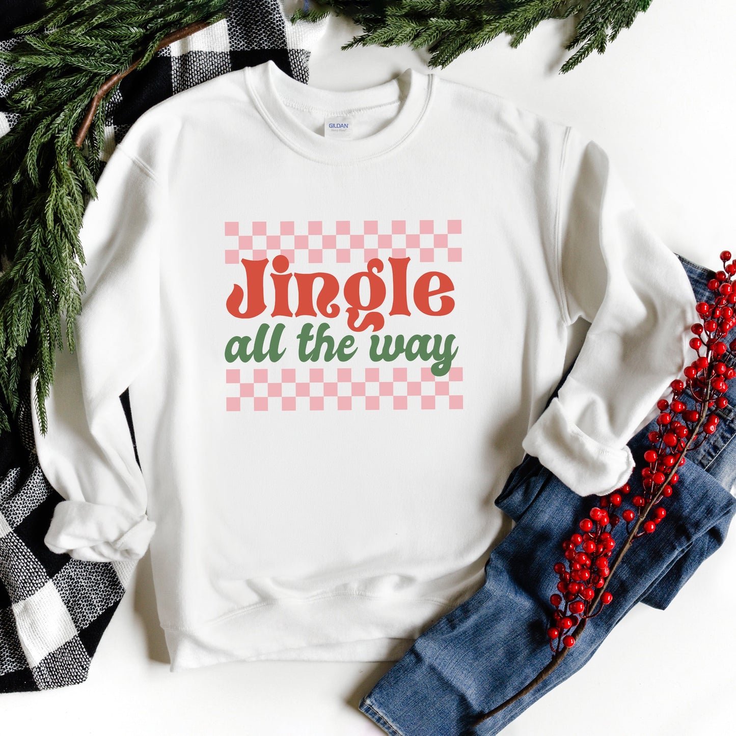 Jingle All The Way Checkered | Sweatshirt