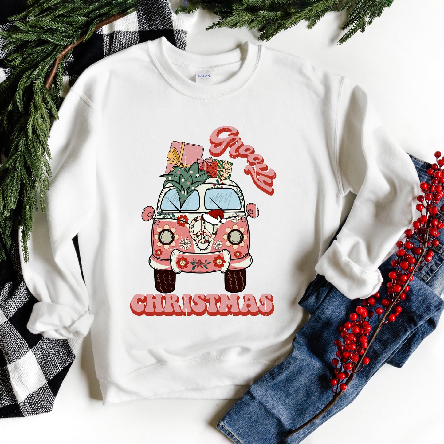 Retro Van Groovy Christmas | Sweatshirt