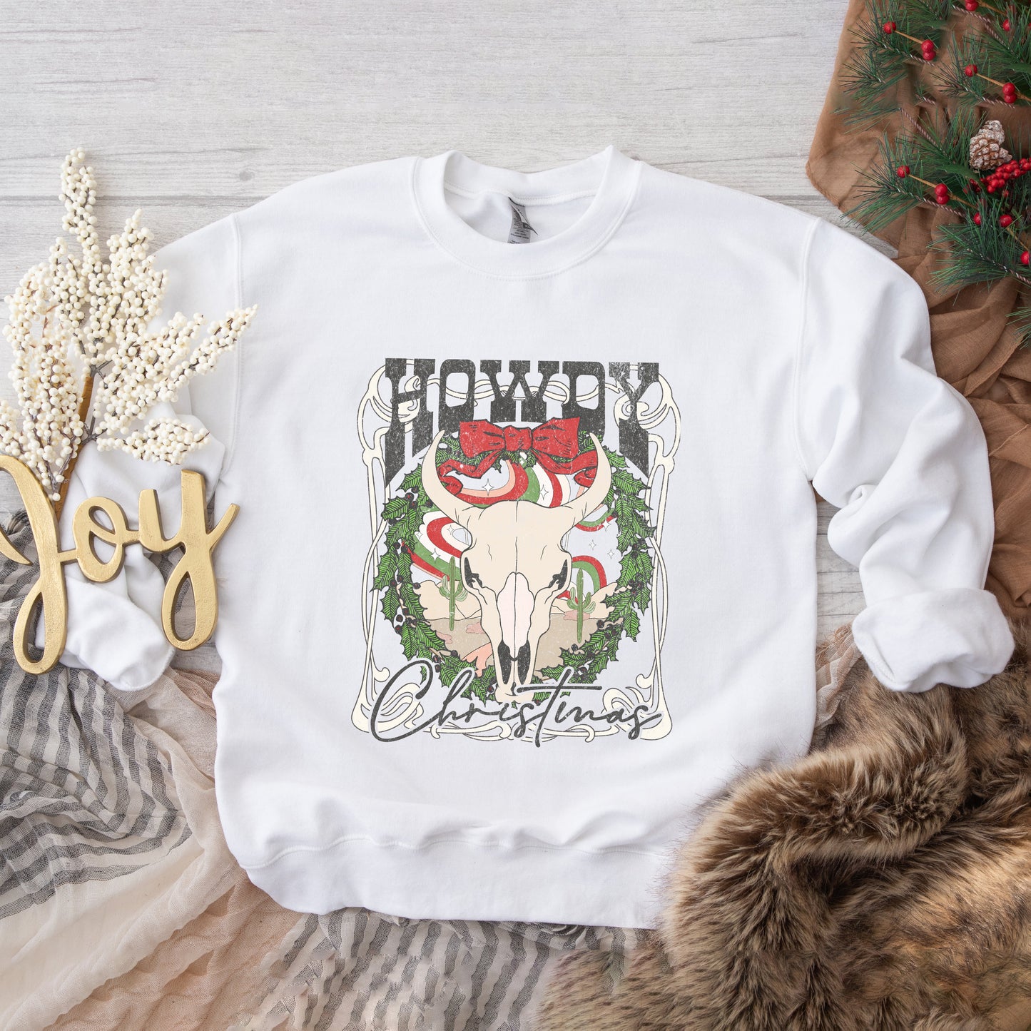 Howdy Christmas Bull | Sweatshirt