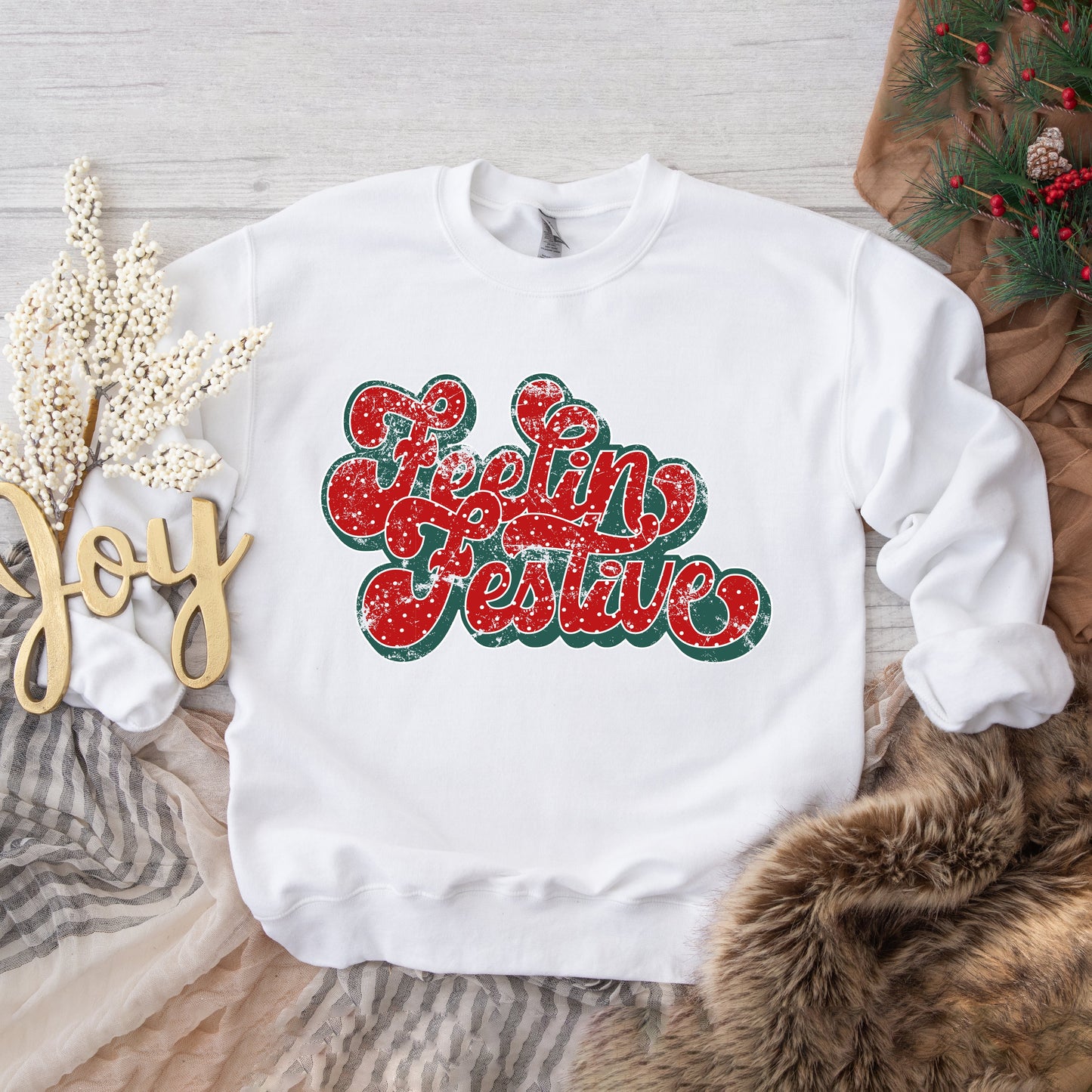 Distressed Feelin' Festive | Sweatshirt