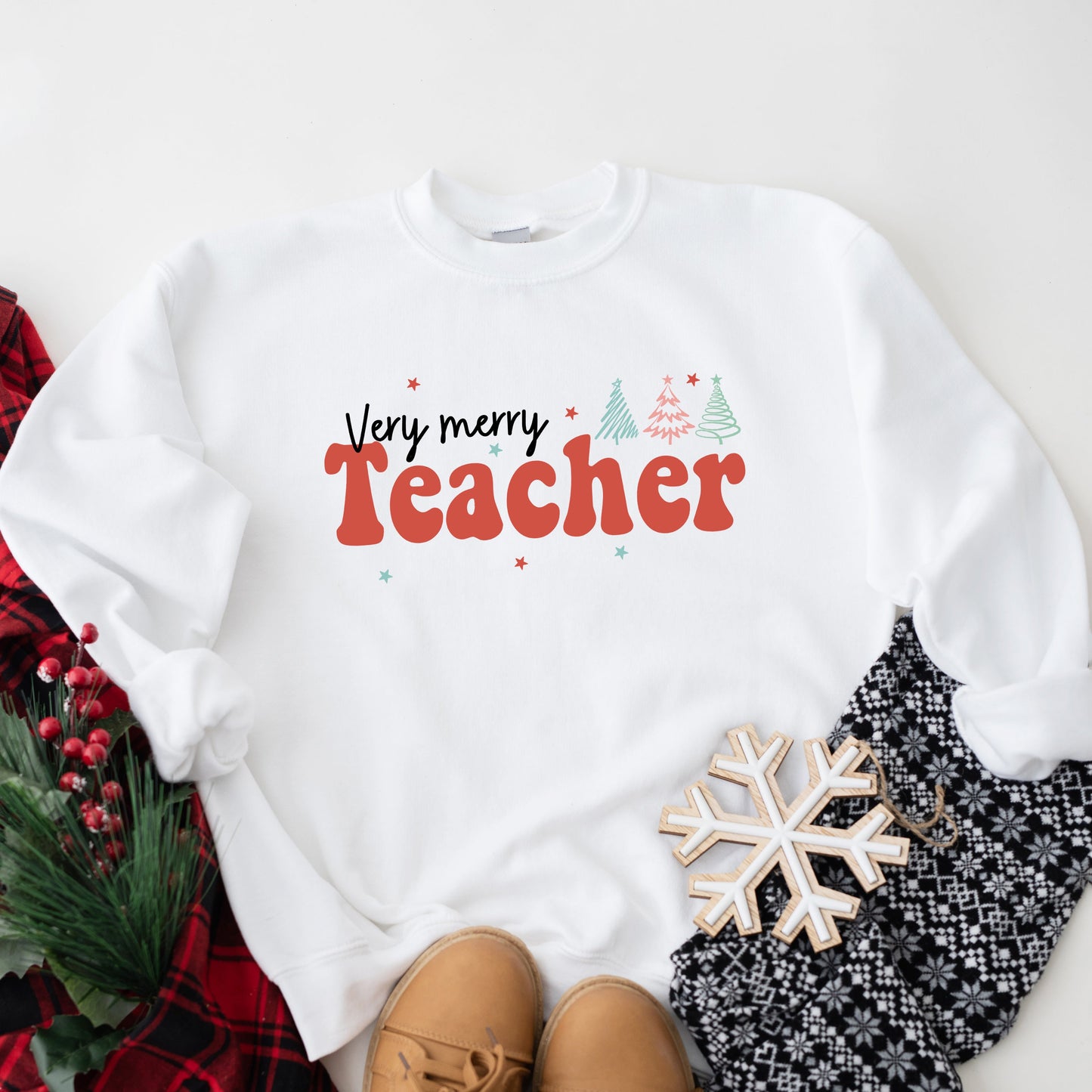 Very Merry Teacher Trees | Sweatshirt