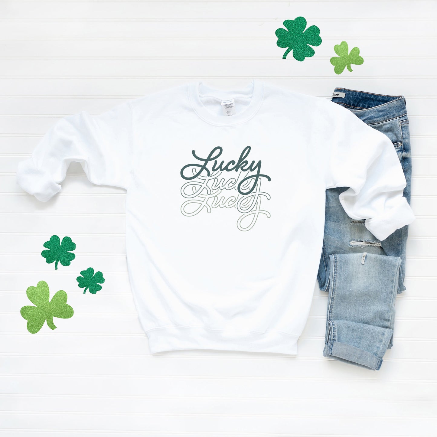 Lucky Script Stacked | Sweatshirt