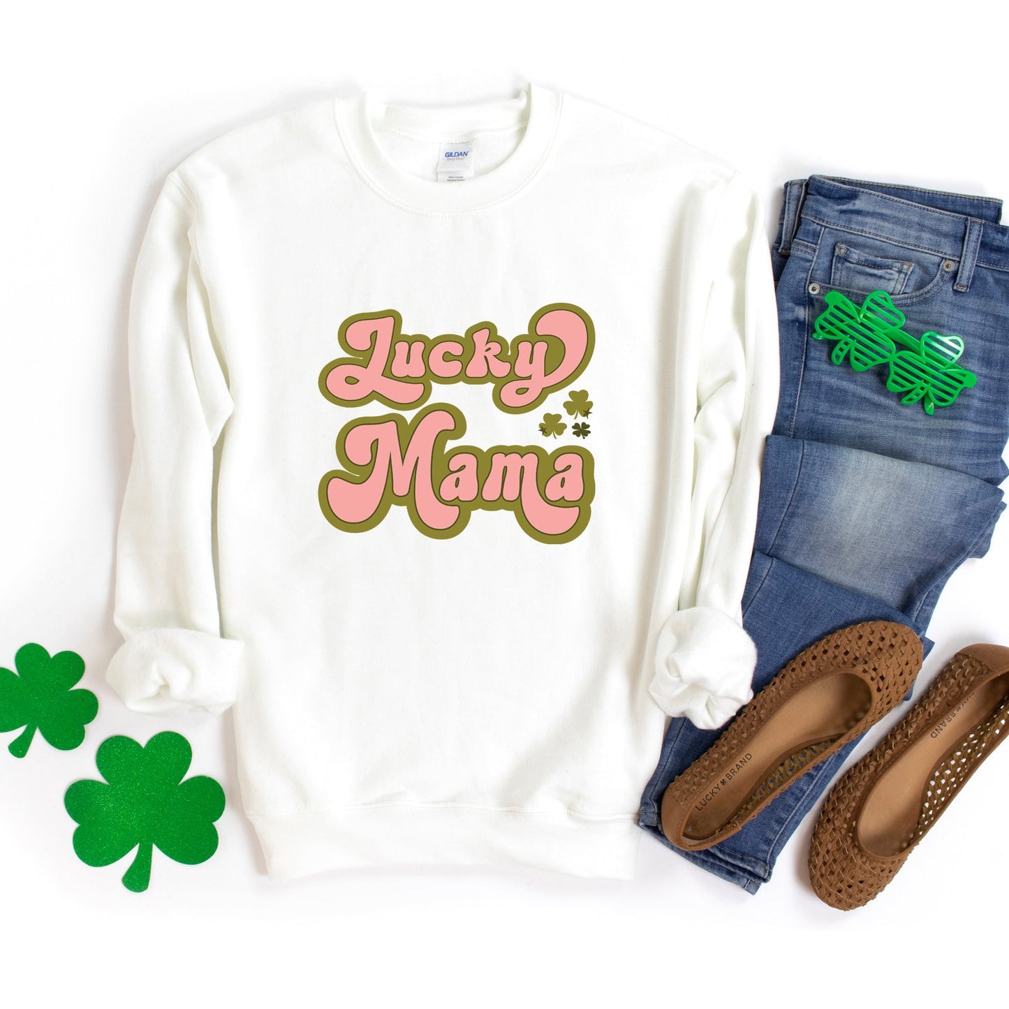 Lucky Mama Retro Clovers | Sweatshirt