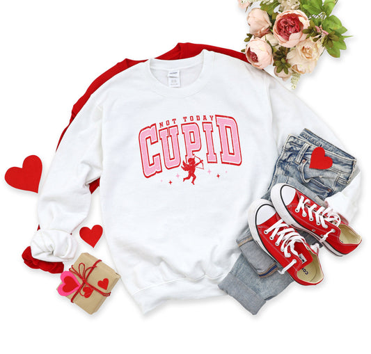 Not Today Cupid Distressed | Sweatshirt