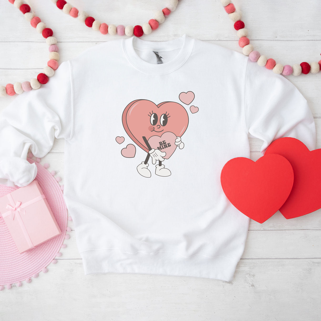 Be Mine Heart Cartoon | Sweatshirt