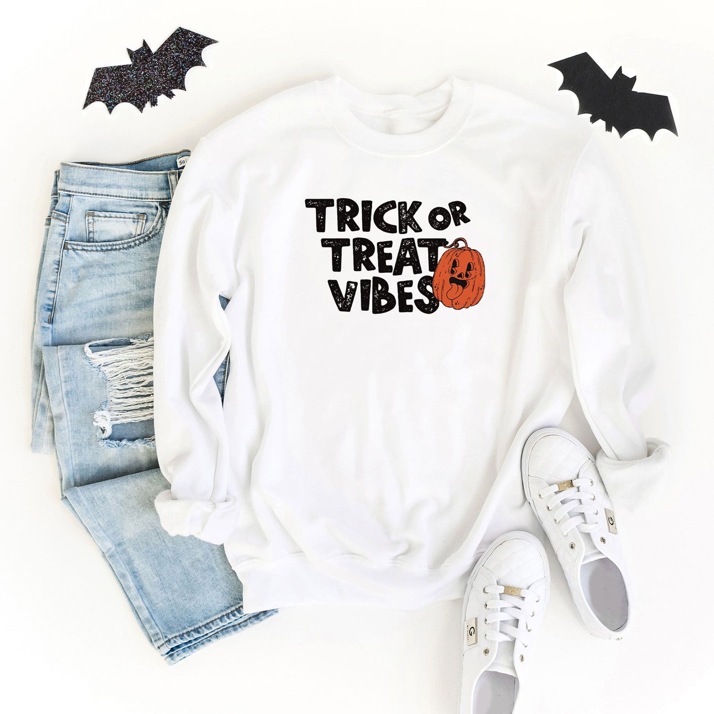 Trick or Treat Vibes Pumpkin | Sweatshirt