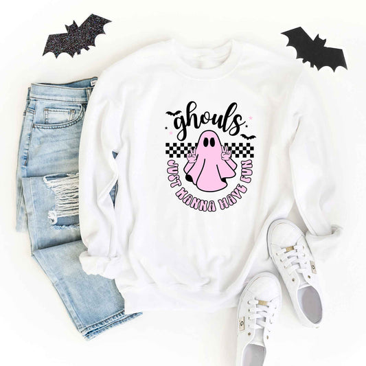 Just Wanna Have Fun Checkered | Sweatshirt