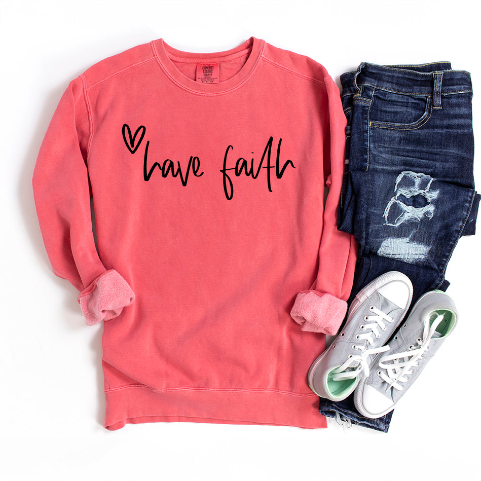 Have Faith Heart | Garment Dyed Sweatshirt