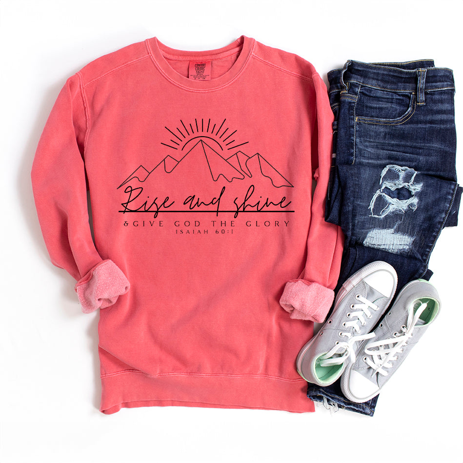 Rise And Shine Glory | Garment Dyed Sweatshirt