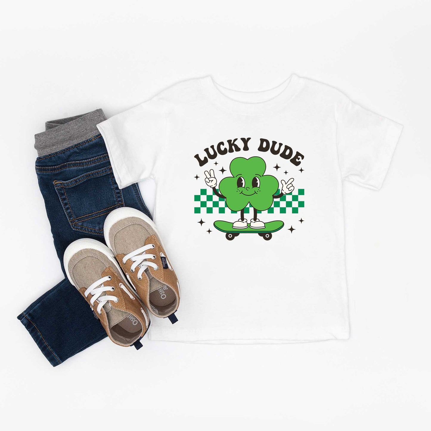 Lucky Dude Skateboard | Youth Short Sleeve Crew Neck