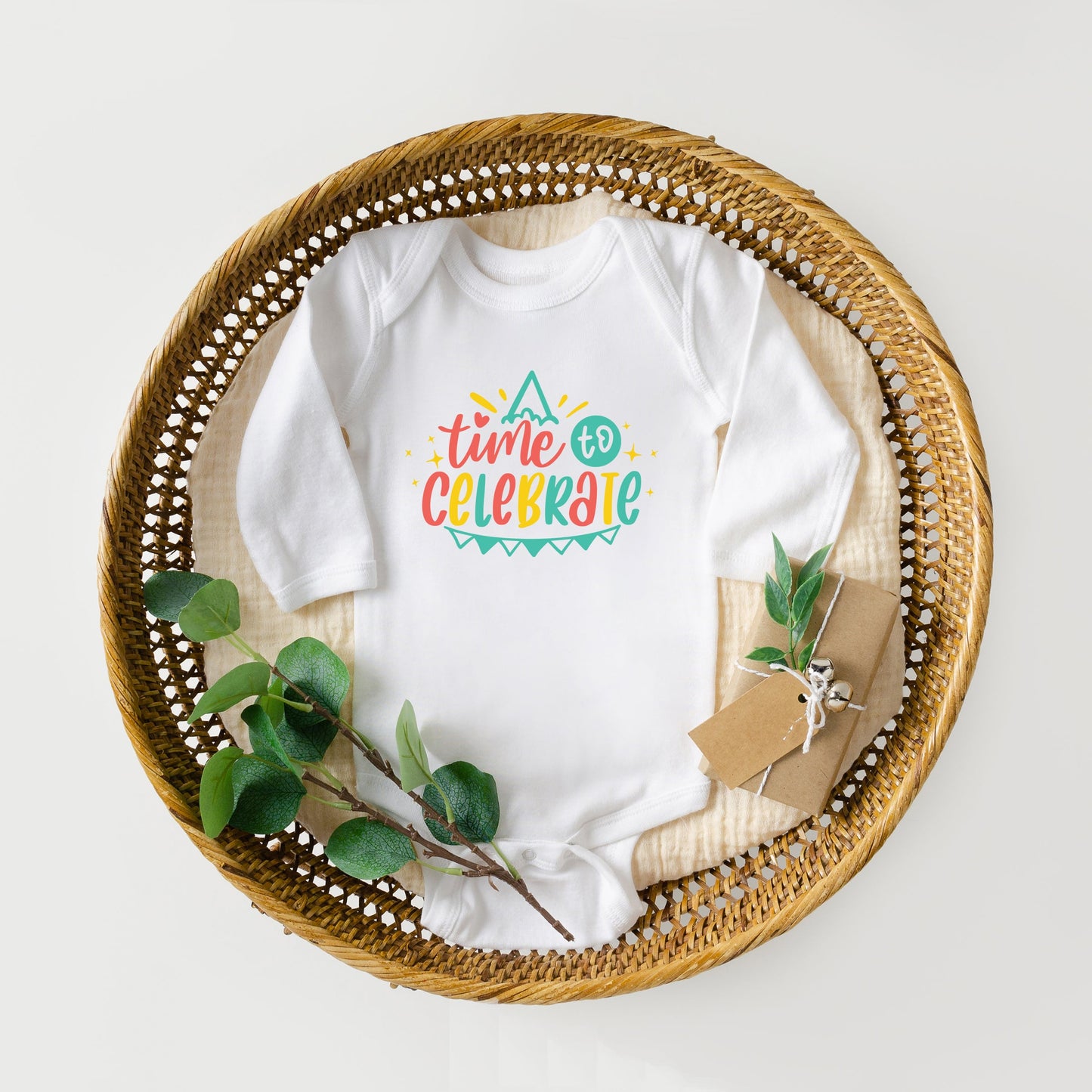 Time To Celebrate | Baby Graphic Long Sleeve Bodysuit