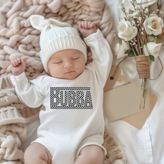 Bubba Checkered | Baby Graphic Long Sleeve Bodysuit
