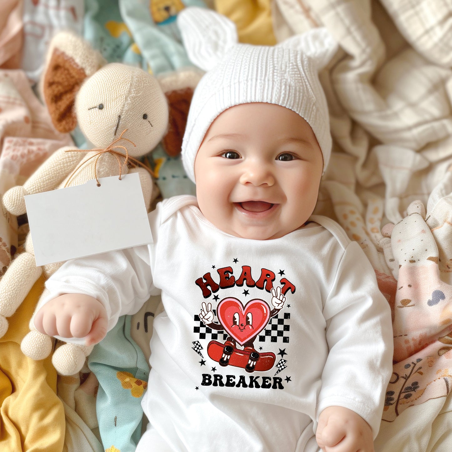 Heart Breaker Skater | Baby Graphic Long Sleeve Bodysuit