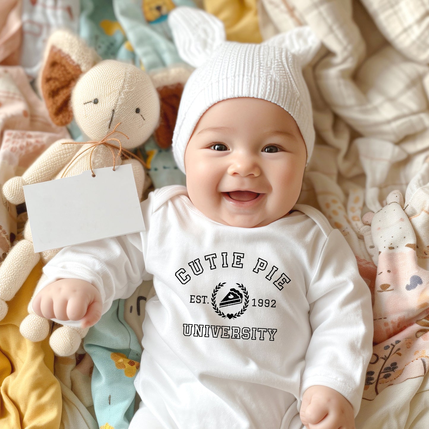 Cutie Pie University | Baby Graphic Long Sleeve Bodysuit