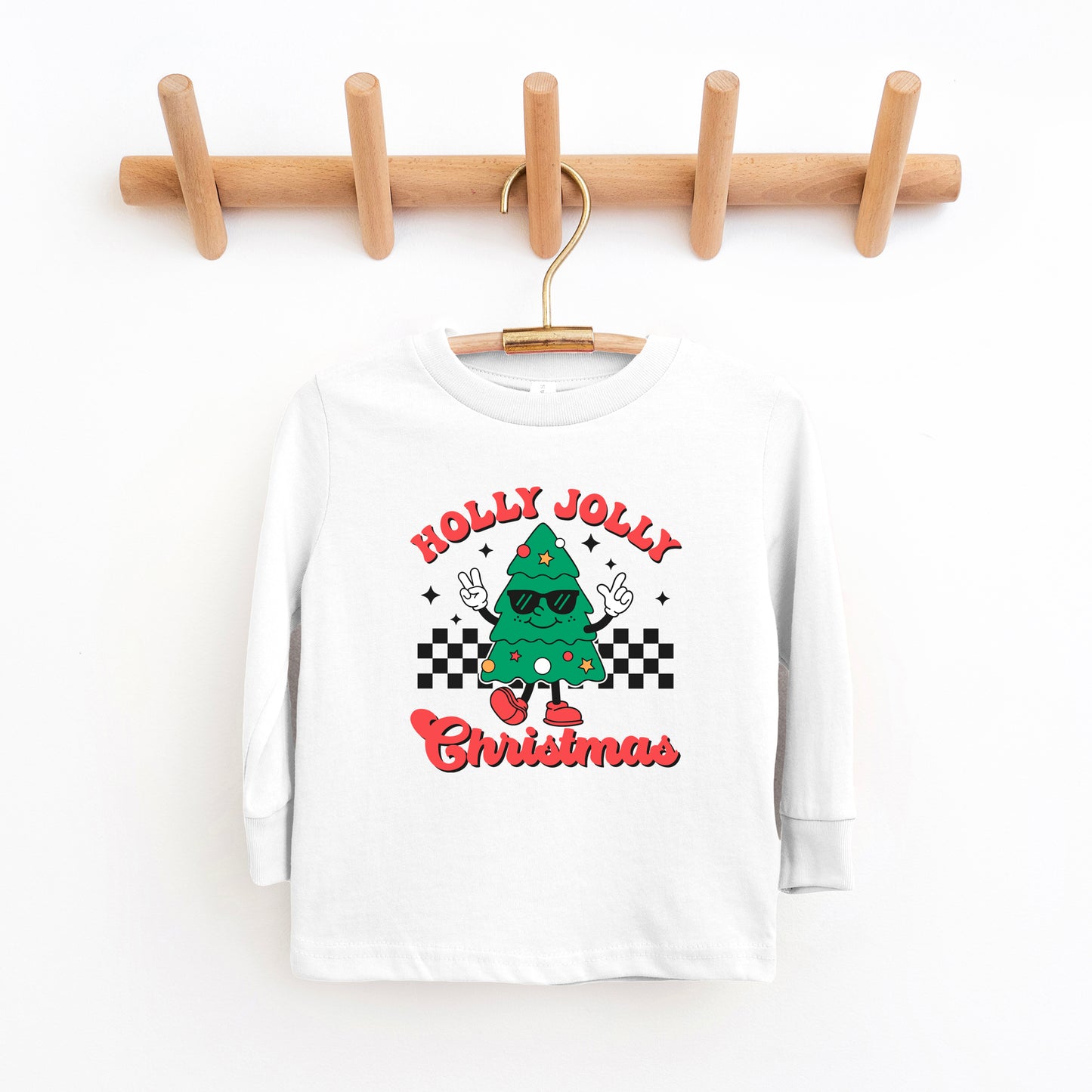 Holly Jolly Christmas Tree | Toddler Graphic Long Sleeve Tee